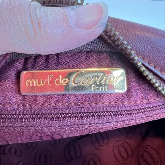 Cartier must de Paris Leather Bordeaux Crossbody